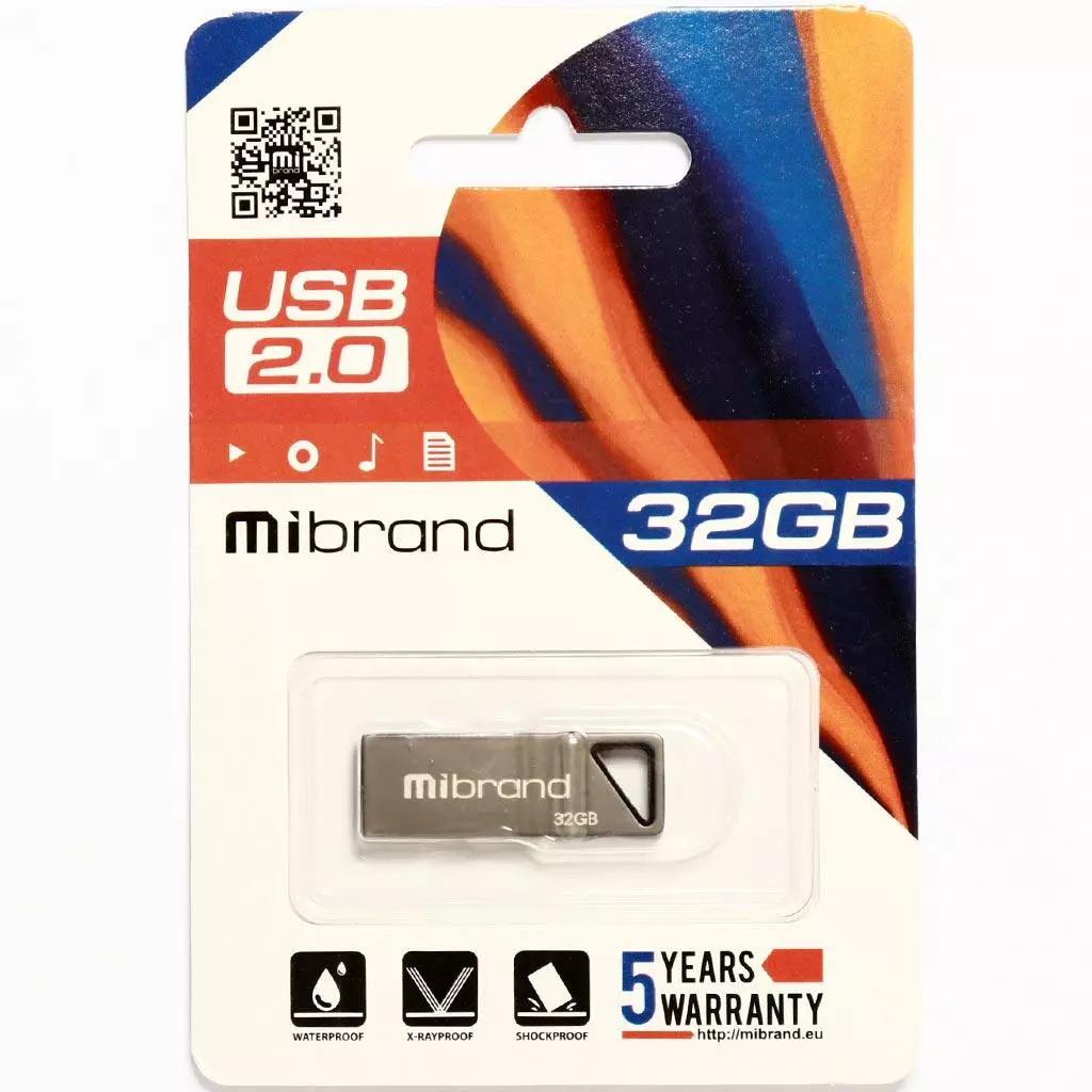 USB флеш накопитель Mibrand 32GB Stingray Grey USB 2.0 (MI2.0/ST32U5G) - 1