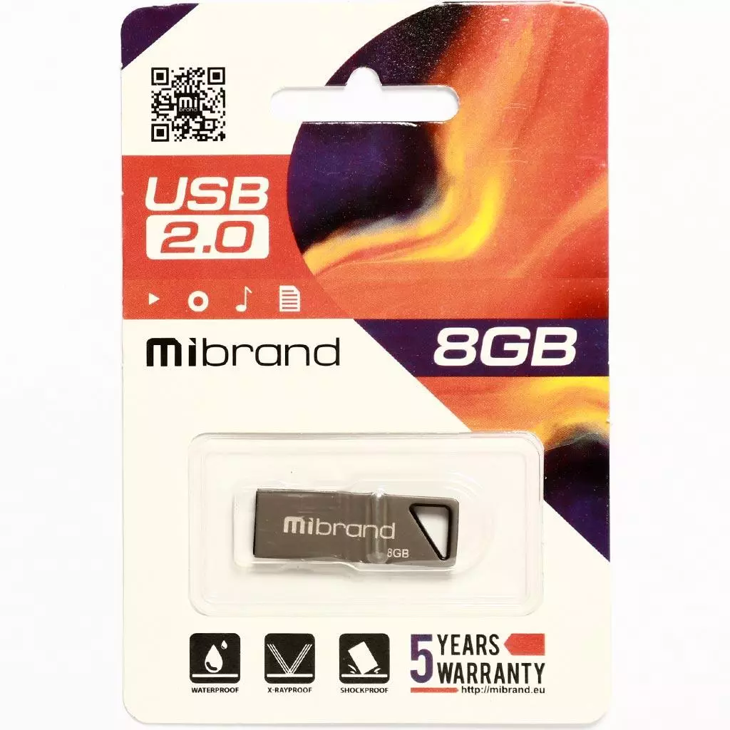 USB флеш накопитель Mibrand 8GB Stingray Grey USB 2.0 (MI2.0/ST8U5G) - 1 USB флеш накопитель Mibrand 8GB Stingray Grey USB 2.0 (MI2.0/ST8U5G) - 1