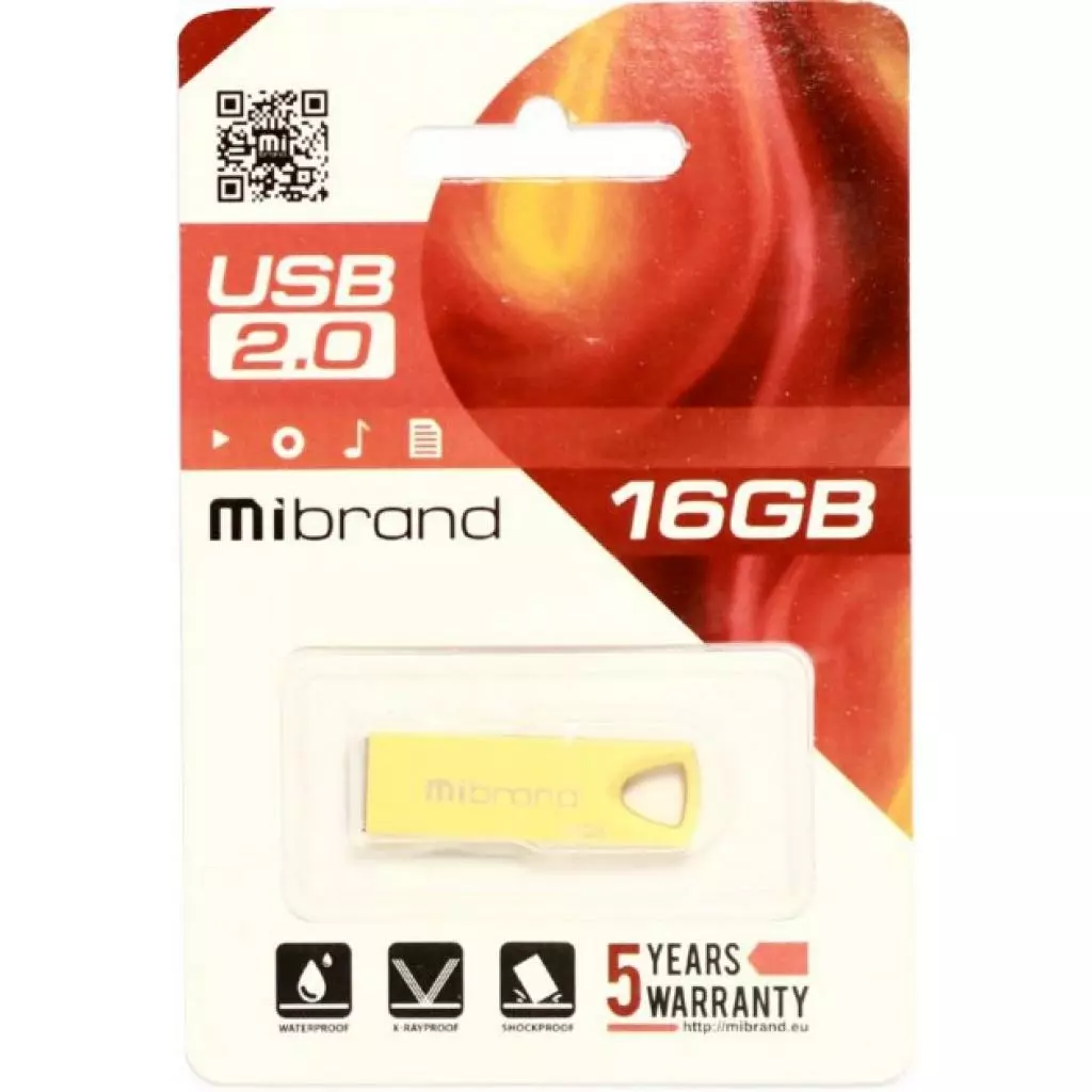 USB флеш накопитель Mibrand 16GB Taipan Gold USB 2.0 (MI2.0/TA16U2G) - 1
