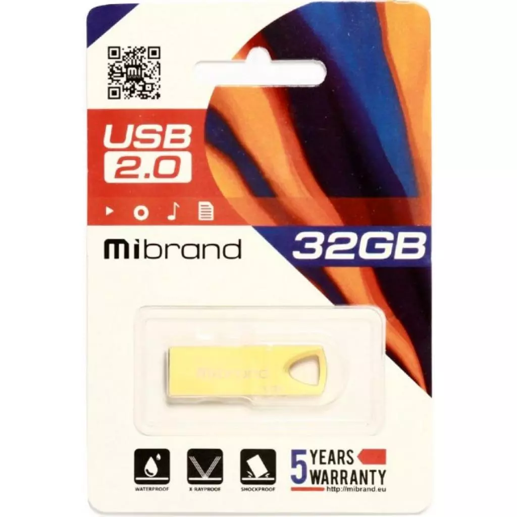 USB флеш накопитель Mibrand 32GB Taipan Gold USB 2.0 (MI2.0/TA32U2G) - 1