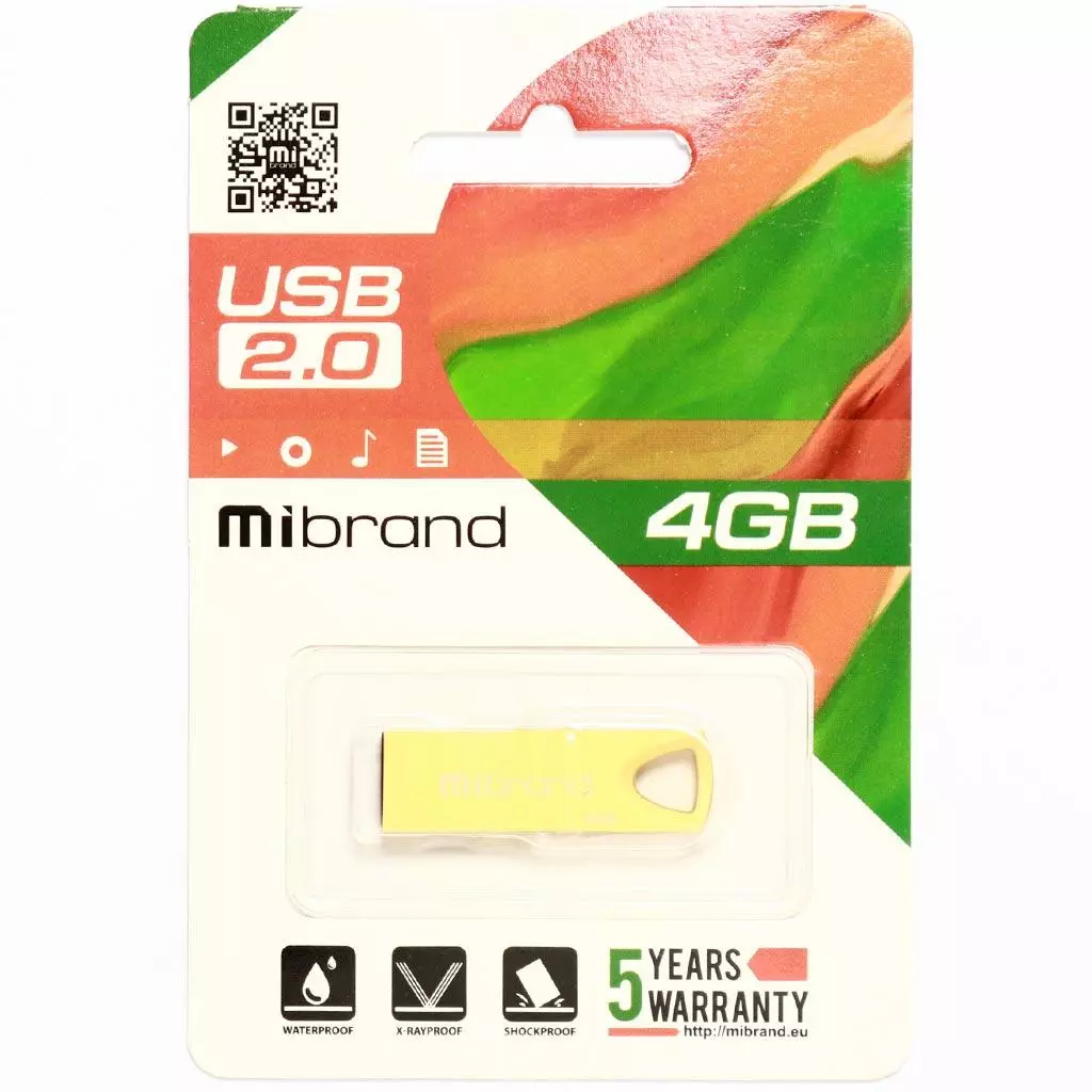 USB флеш накопитель Mibrand 4GB Taipan Gold USB 2.0 (MI2.0/TA4U2G) - 1 USB флеш накопитель Mibrand 4GB Taipan Gold USB 2.0 (MI2.0/TA4U2G) - 1