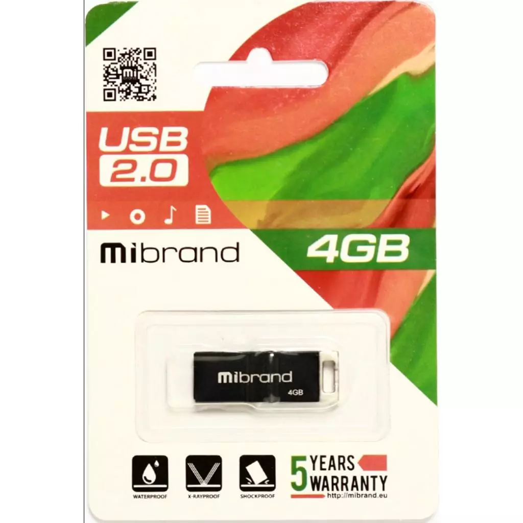 USB флеш накопитель Mibrand 4GB Сhameleon Black USB 2.0 (MI2.0/CH4U6B) - 1