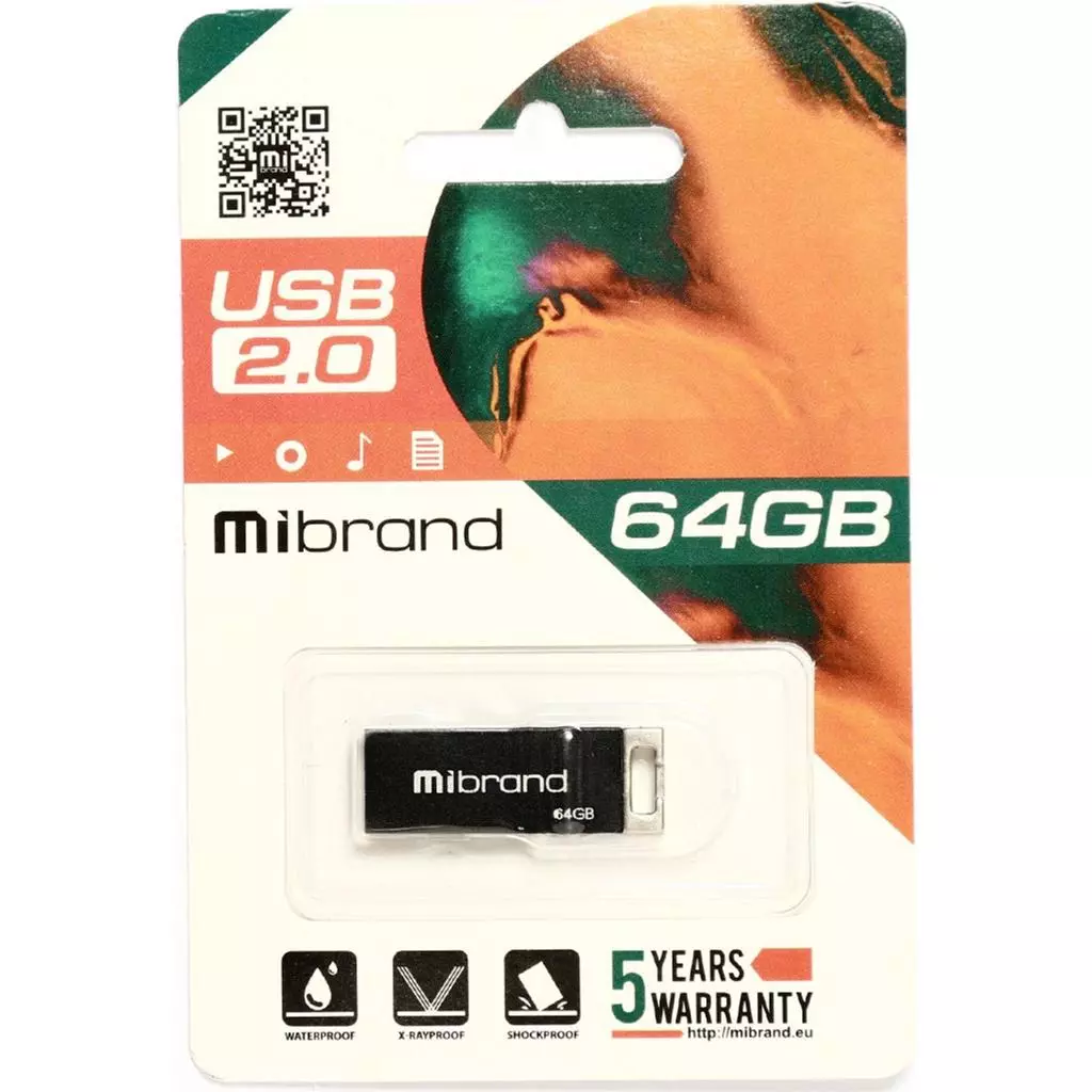USB флеш накопитель Mibrand 64GB Сhameleon Black USB 2.0 (MI2.0/CH64U6B) - 1 USB флеш накопитель Mibrand 64GB Сhameleon Black USB 2.0 (MI2.0/CH64U6B) - 1