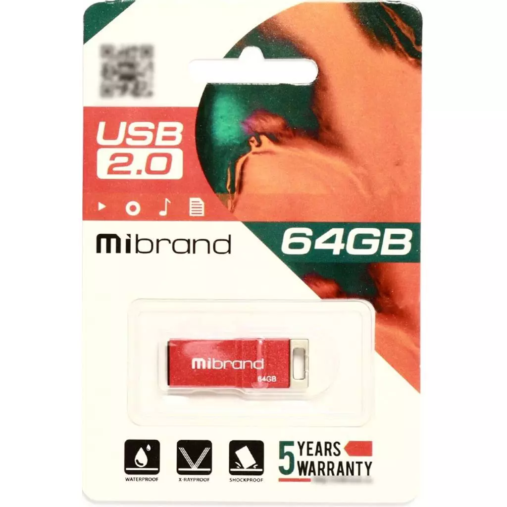 USB флеш накопитель Mibrand 64GB Сhameleon Red USB 2.0 (MI2.0/CH64U6R) - 1 USB флеш накопитель Mibrand 64GB Сhameleon Red USB 2.0 (MI2.0/CH64U6R) - 1