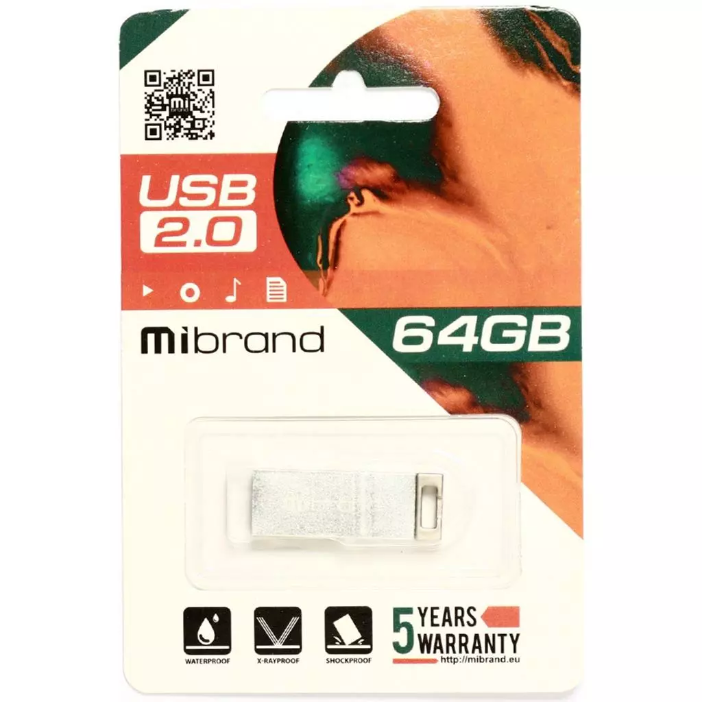 USB флеш накопитель Mibrand 64GB Сhameleon Silver USB 2.0 (MI2.0/CH64U6S) - 1 USB флеш накопитель Mibrand 64GB Сhameleon Silver USB 2.0 (MI2.0/CH64U6S) - 1