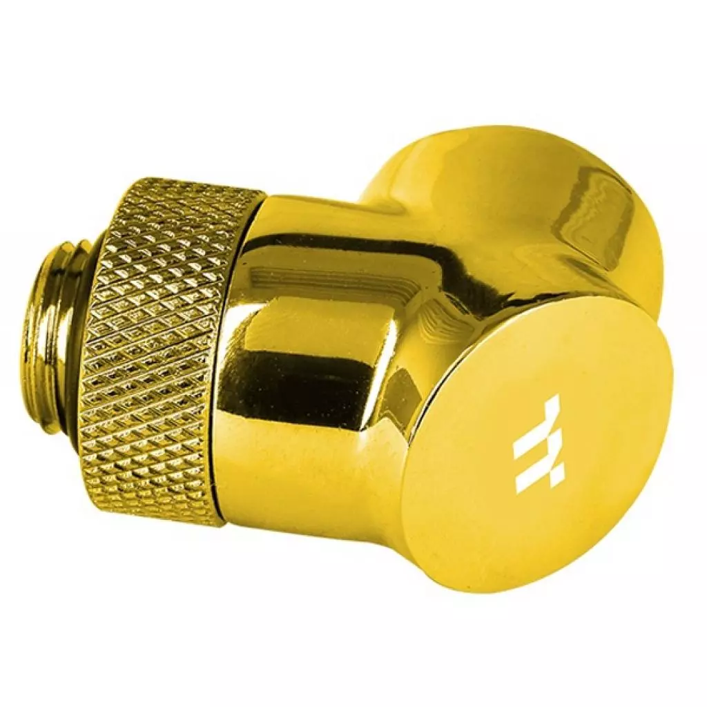 Фитинг для СВО ThermalTake Pacific G1/4 90 Degree Adapter - Gold/DIY LCS/Fitting (CL-W268-CU00GD-A) - 1