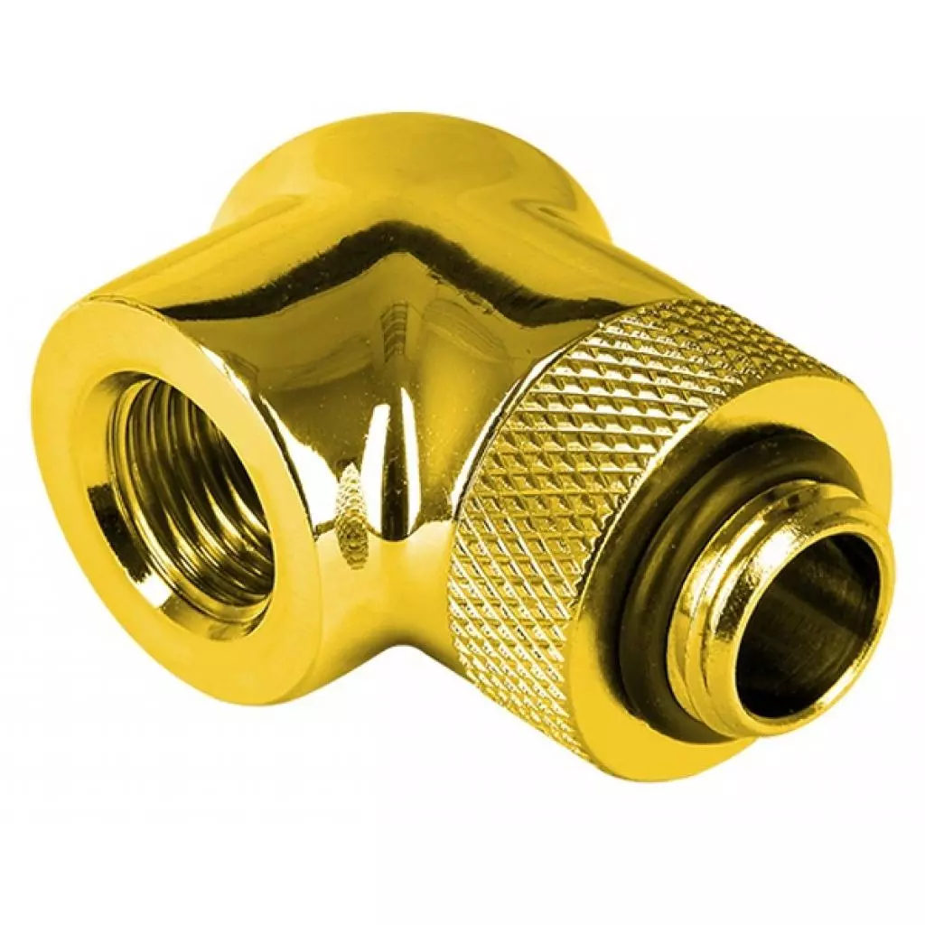 Фитинг для СВО ThermalTake Pacific G1/4 90 Degree Adapter - Gold/DIY LCS/Fitting (CL-W268-CU00GD-A) - 2