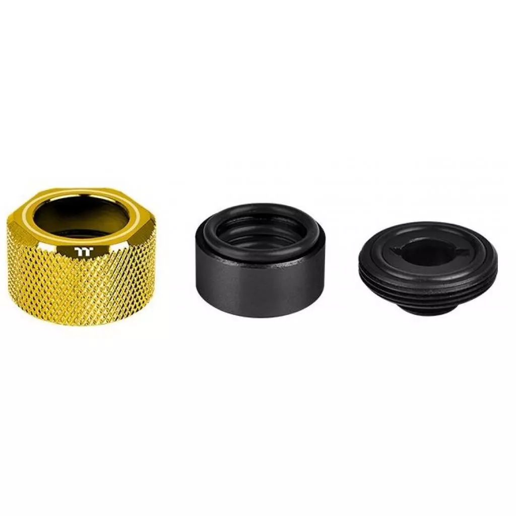 Фитинг для СВО ThermalTake Pacific C-Pro G1/4 PETG 16mm OD Compression - Gold/DIY LCS (CL-W265-CU00GD-A) - 2 Фитинг для СВО ThermalTake Pacific C-Pro G1/4 PETG 16mm OD Compression - Gold/DIY LCS (CL-W265-CU00GD-A) - 2