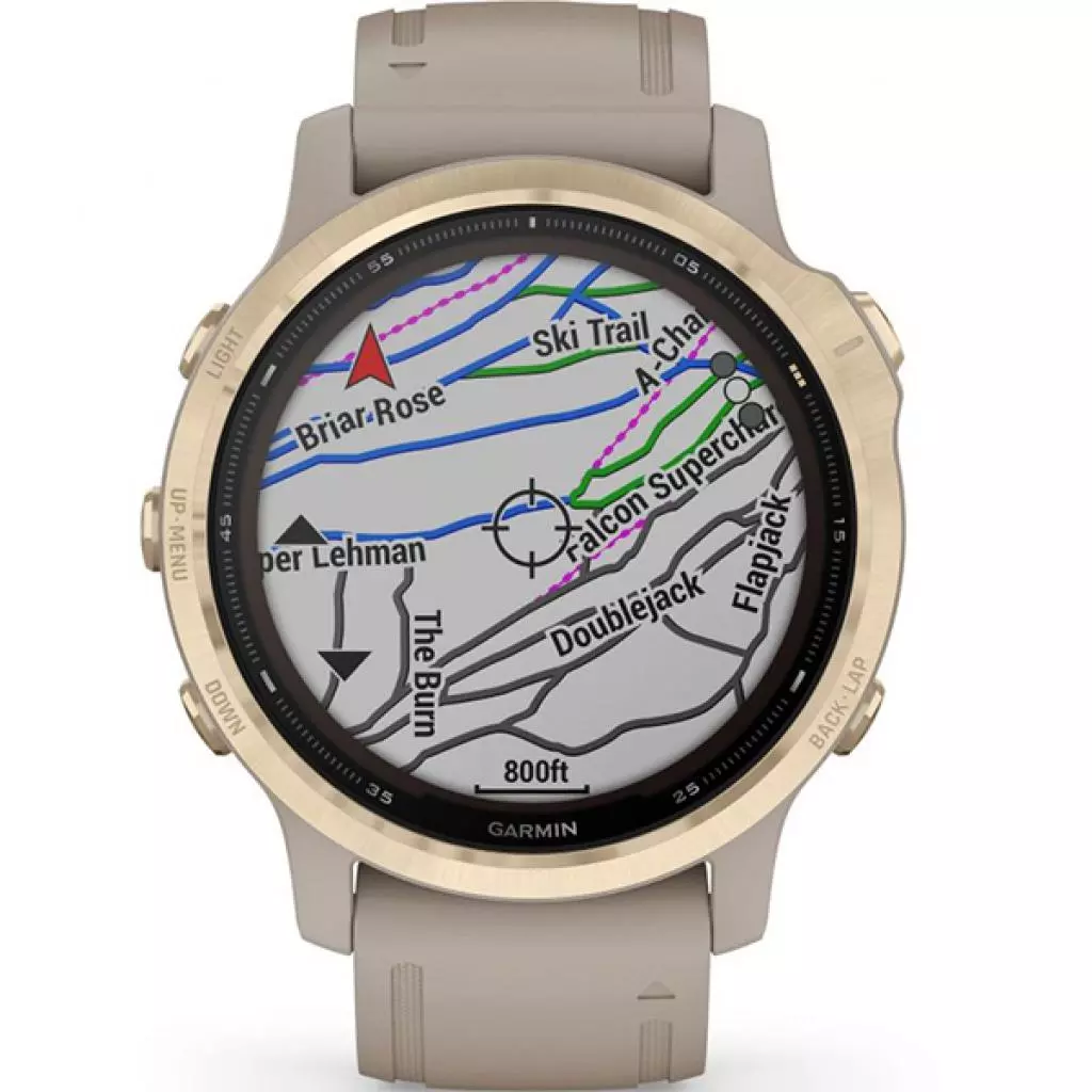 Смарт-часы Garmin fenix 6S Pro Solar, Light Gold with Light Sand Band, GPS nav (010-02409-11) - 1