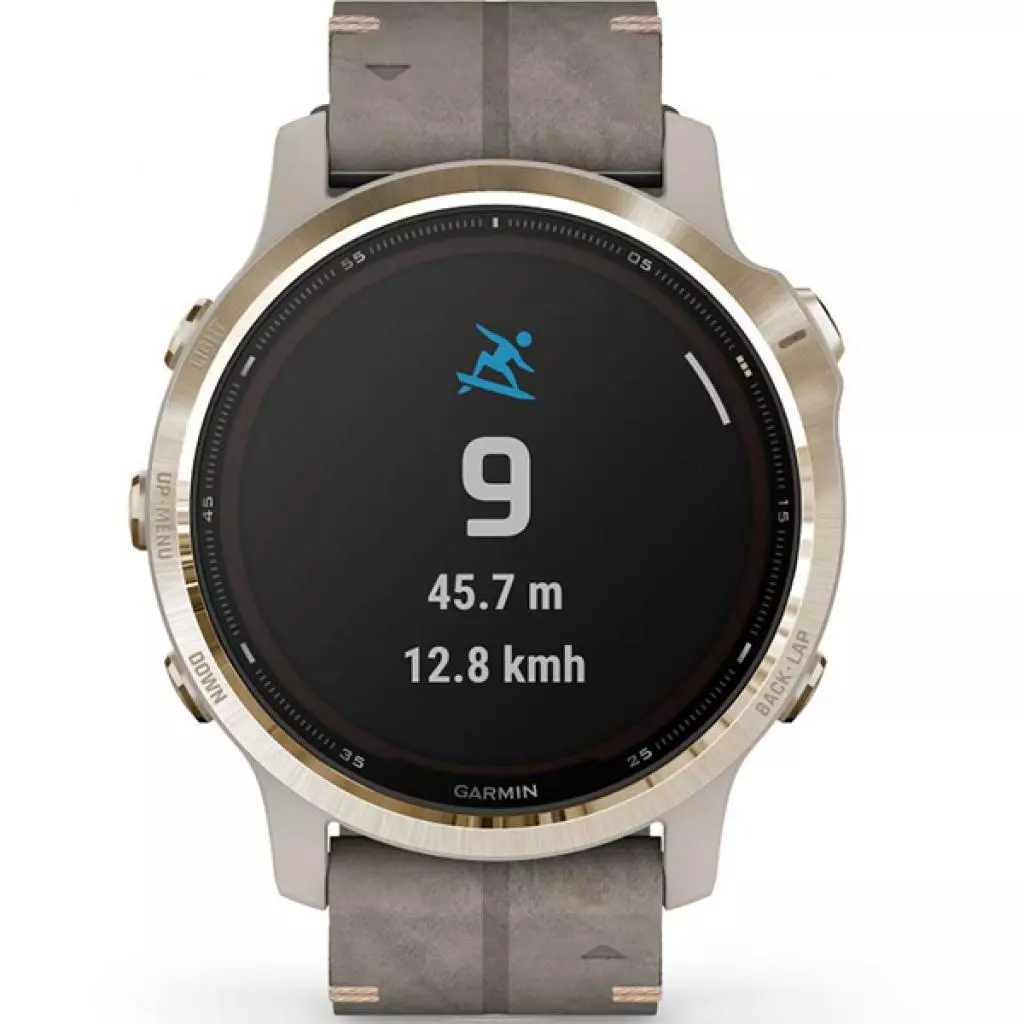 Смарт-часы Garmin fenix 6S Pro Solar, Light Gold with Shale Gray Suede Band, G (010-02409-26) - 8 Смарт-часы Garmin fenix 6S Pro Solar, Light Gold with Shale Gray Suede Band, G (010-02409-26) - 8