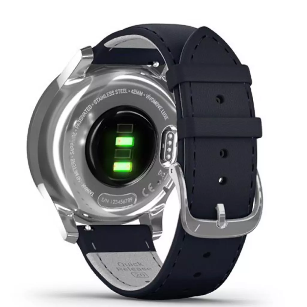 Смарт-часы Garmin vivomove Luxe, S/E EU, Silver, Navy, Leather (010-02241-20) - 4