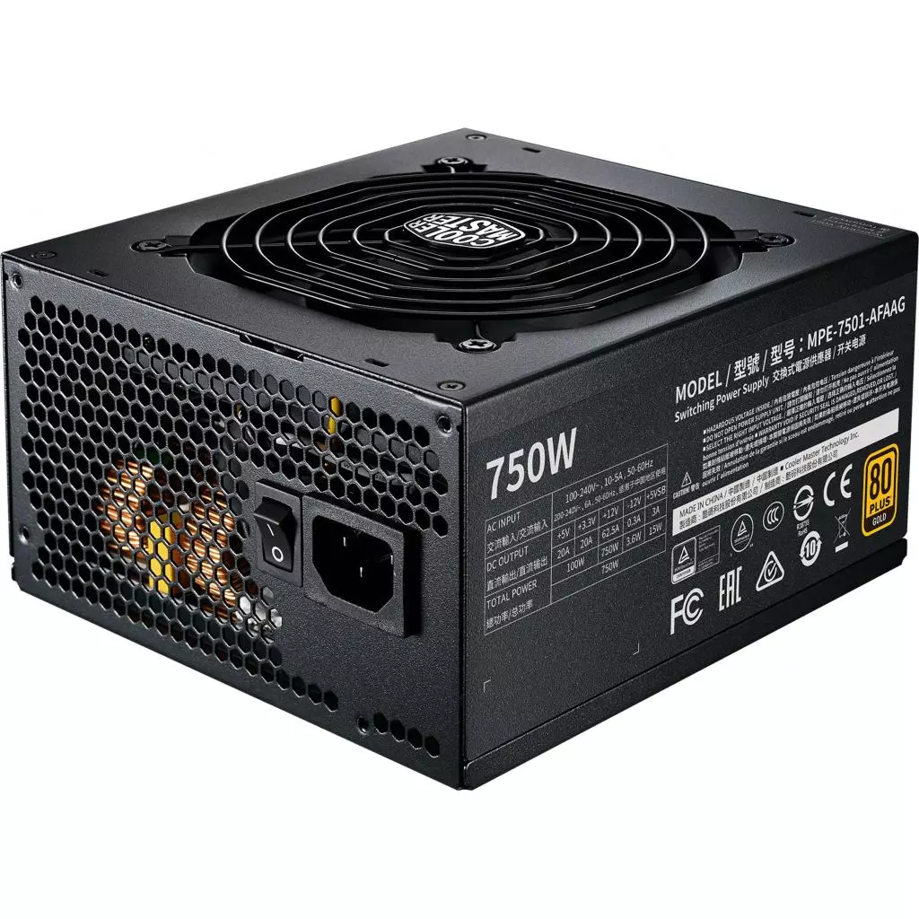 Блок питания CoolerMaster 750W MWE Gold V2 FM (MPE-7501-AFAAG-EU) - 1 Блок питания CoolerMaster 750W MWE Gold V2 FM (MPE-7501-AFAAG-EU) - 1