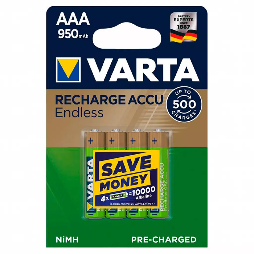 Аккумулятор Varta AAA Rechargeable Accu Endless 950mAh * 4 (56683101404)