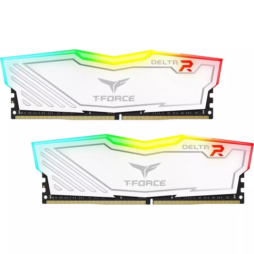 Модуль памяти для компьютера DDR4 16GB (2x8GB) 3600 MHz T-Force Delta White RGB Team (TF4D416G3600HC18JDC01)