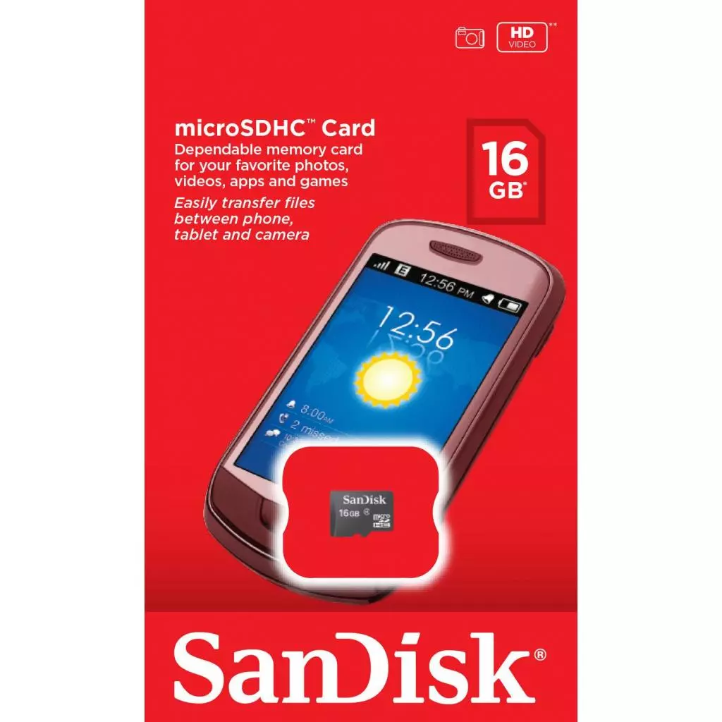 Карта памяти SanDisk 16GB microSD class 4 (SDSDQM-016G-B35) - 1 Карта памяти SanDisk 16GB microSD class 4 (SDSDQM-016G-B35) - 1