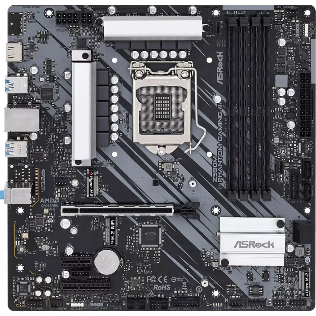 Материнская плата ASRock Z590M Phantom Gaming 4 - 1 Материнская плата ASRock Z590M Phantom Gaming 4 - 1