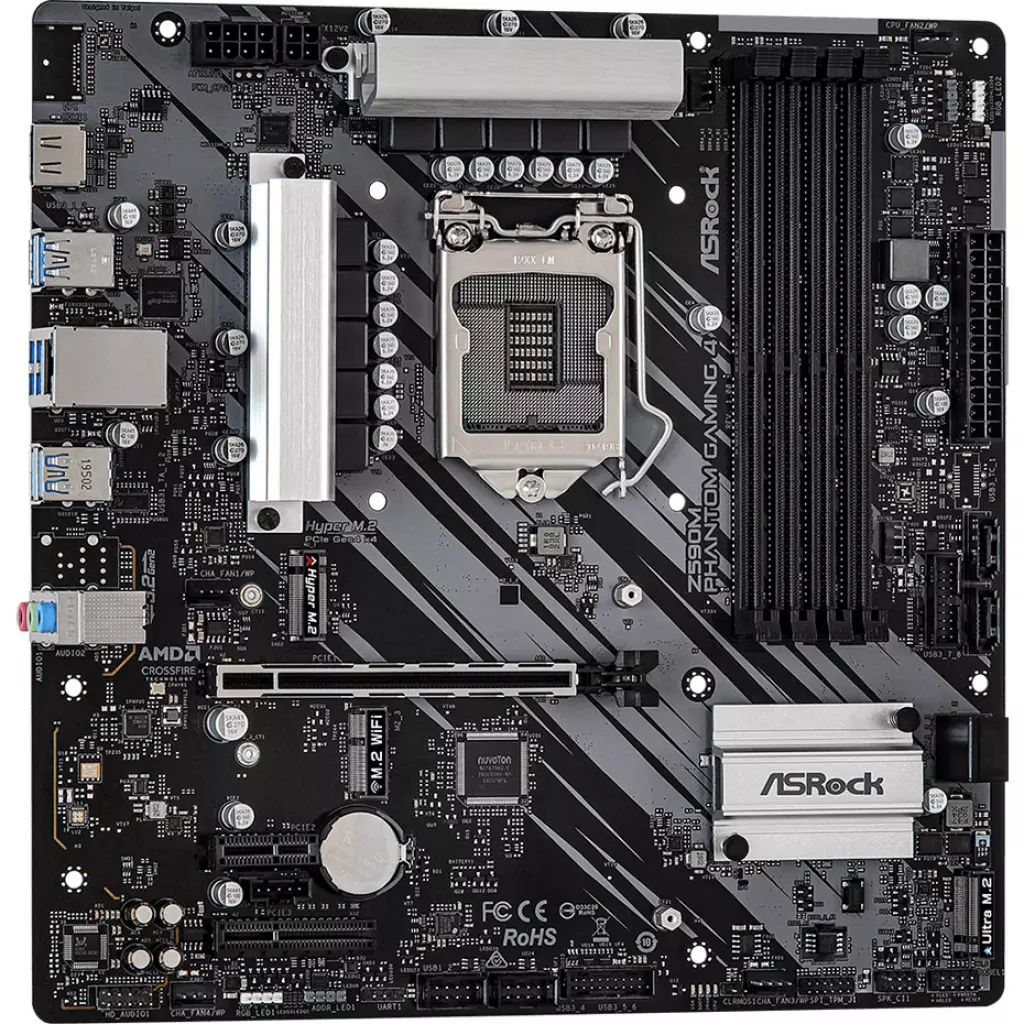 Материнская плата ASRock Z590M Phantom Gaming 4 - 3 Материнская плата ASRock Z590M Phantom Gaming 4 - 3