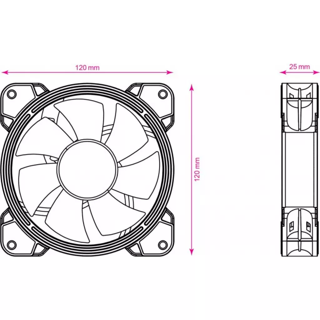 Кулер для корпуса 2E GAMING AIR COOL (ACF120B) (2E-ACF120B) - 5 Кулер для корпуса 2E GAMING AIR COOL (ACF120B) (2E-ACF120B) - 5
