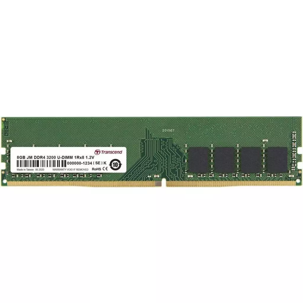 Модуль памяти для компьютера DDR4 8GB 3200 MHz Transcend (JM3200HLG-8G)
