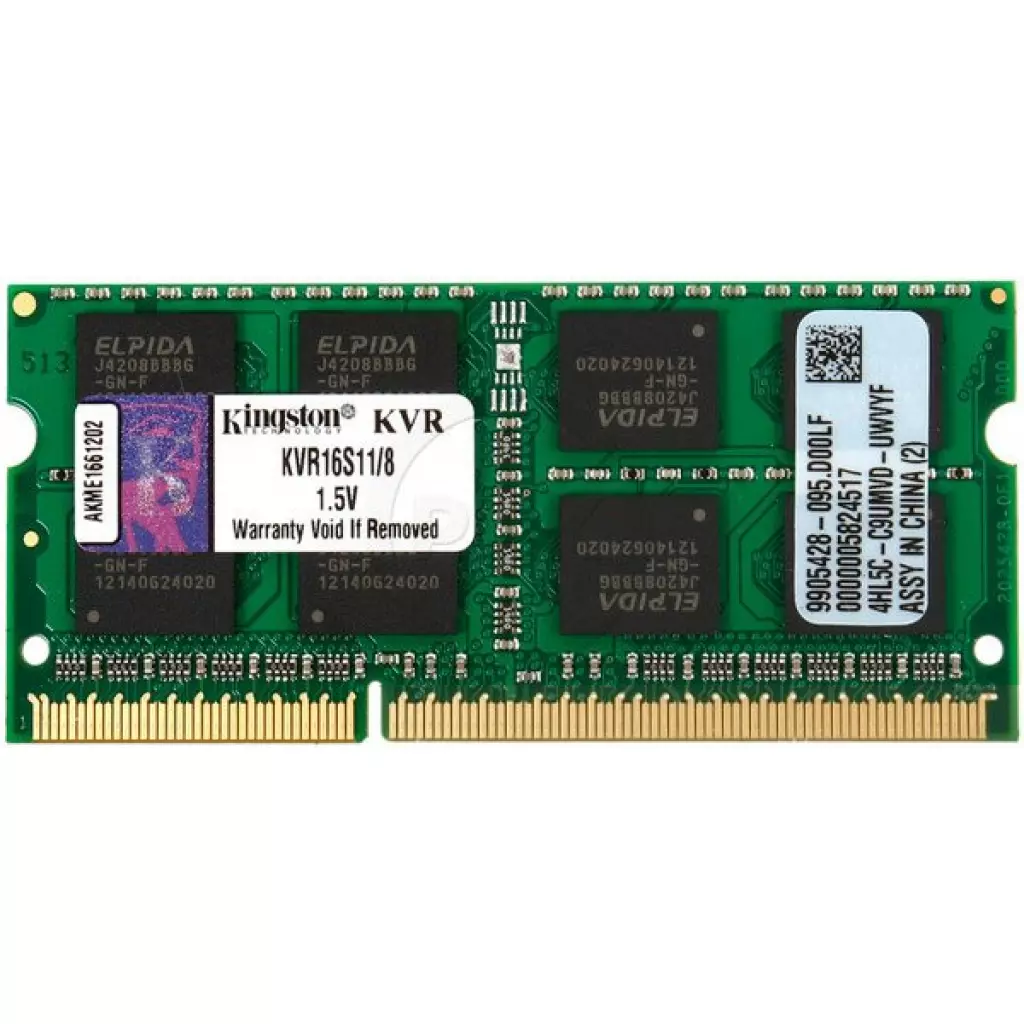 Модуль памяти для ноутбука SoDIMM DDR3 8GB 1600 MHz Kingston (KVR16S11/8WP)