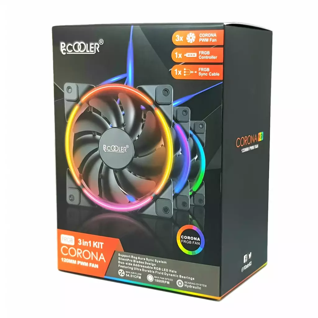 Кулер для корпуса PcСooler CORONA FRGB (3 in 1) - 10