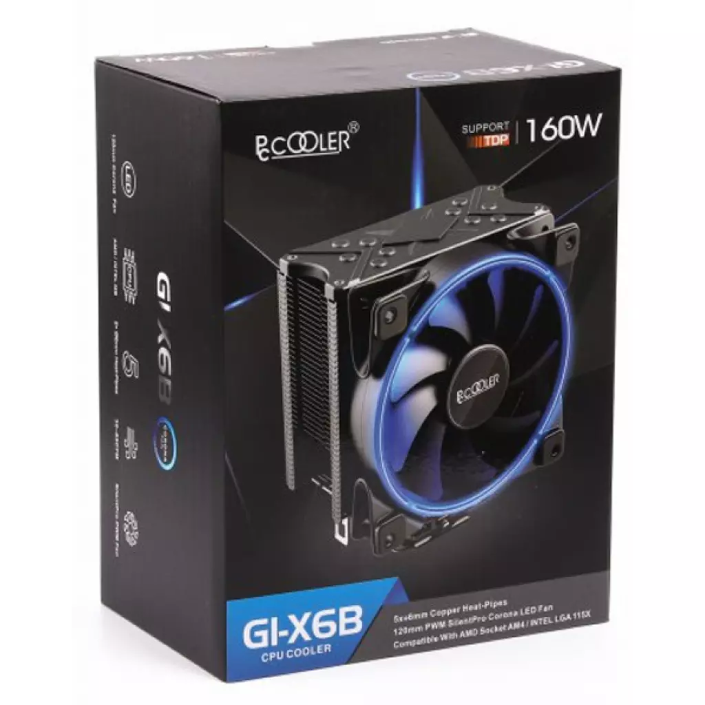 Кулер для процессора PcСooler GI-X6B - 5 Кулер для процессора PcСooler GI-X6B - 5