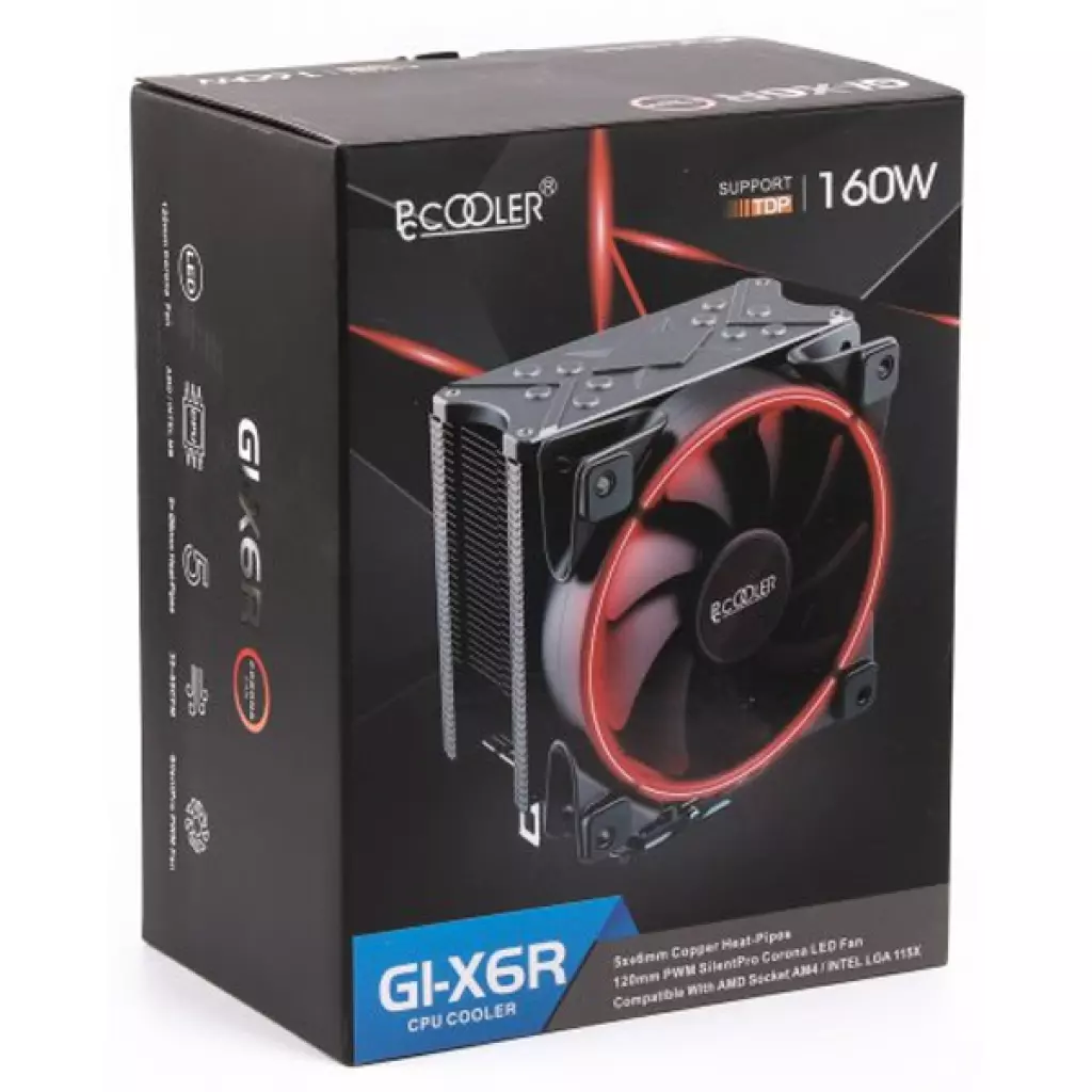 Кулер для процессора PcСooler GI-X6R - 6 Кулер для процессора PcСooler GI-X6R - 6