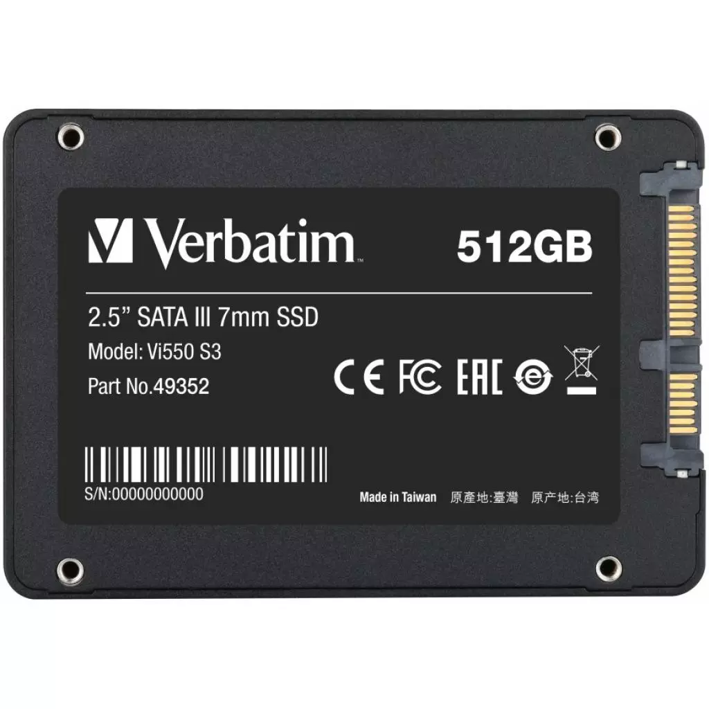 Накопитель SSD 2.5" 512GB Verbatim (49352) - 1 Накопитель SSD 2.5" 512GB Verbatim (49352) - 1