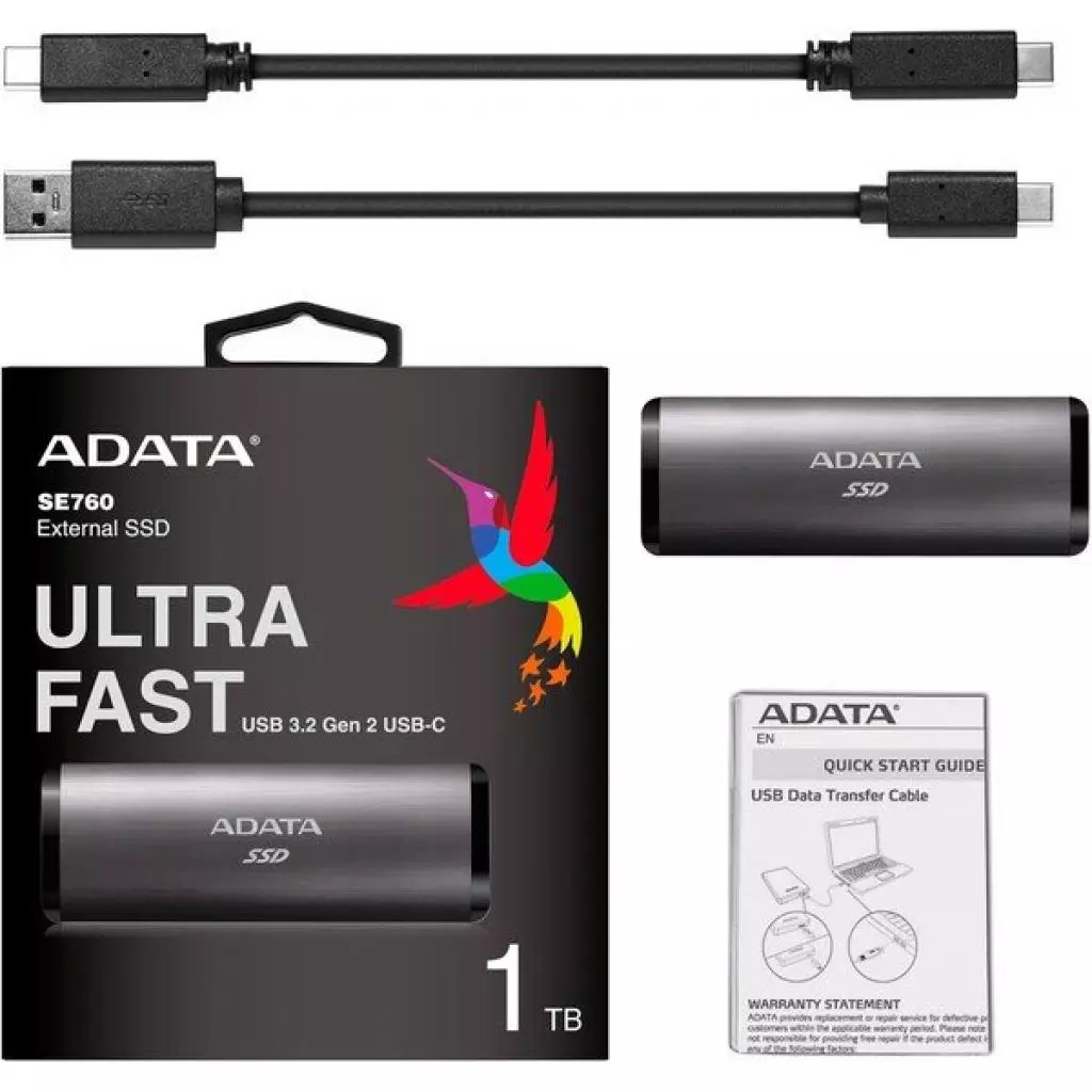 Накопитель SSD USB 3.2 256GB ADATA (ASE760-256GU32G2-CTI) - 4 Накопитель SSD USB 3.2 256GB ADATA (ASE760-256GU32G2-CTI) - 4
