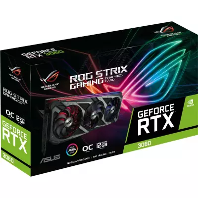 Видеокарта ASUS GeForce RTX3060 12Gb ROG STRIX OC V2 GAMING LHR (ROG-STRIX-RTX3060-O12G-V2-GAMING) - 3 Видеокарта ASUS GeForce RTX3060 12Gb ROG STRIX OC V2 GAMING LHR (ROG-STRIX-RTX3060-O12G-V2-GAMING) - 3
