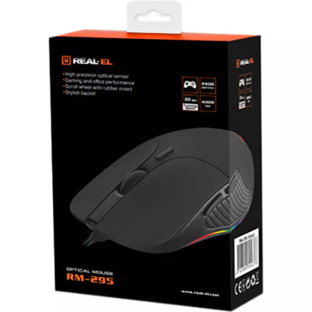 Мышка REAL-EL RM-295 USB Black - 7 Мышка REAL-EL RM-295 USB Black - 7