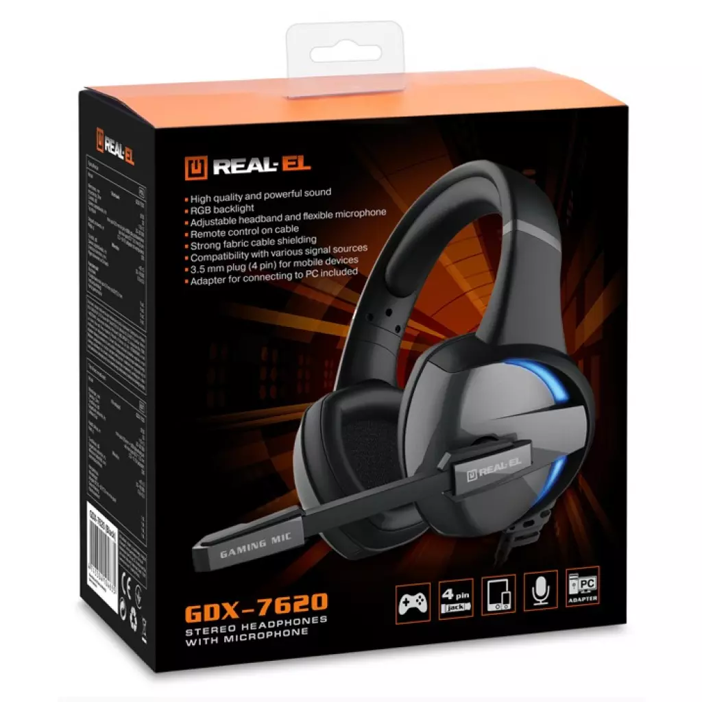 Наушники REAL-EL GDX-7620 Black - 8 Наушники REAL-EL GDX-7620 Black - 8