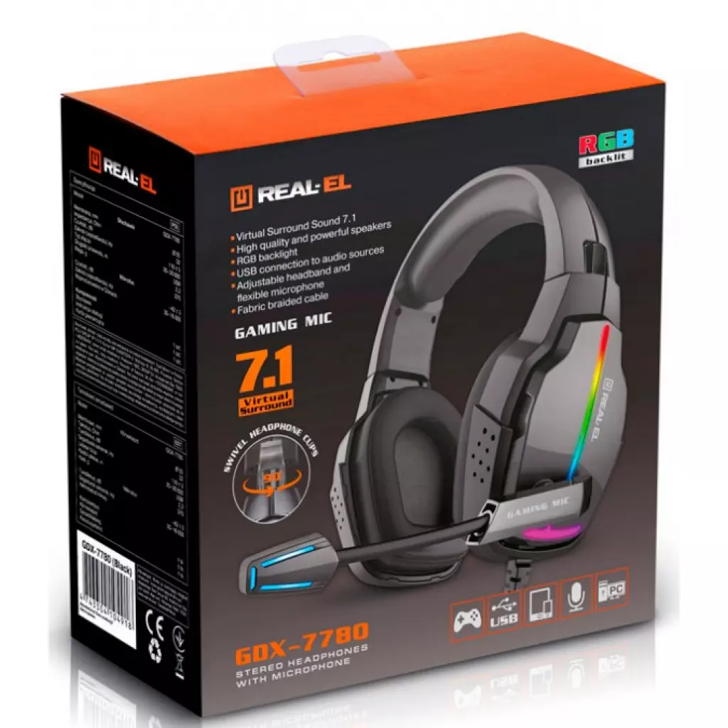 Наушники REAL-EL GDX-7780 Black - 3 Наушники REAL-EL GDX-7780 Black - 3