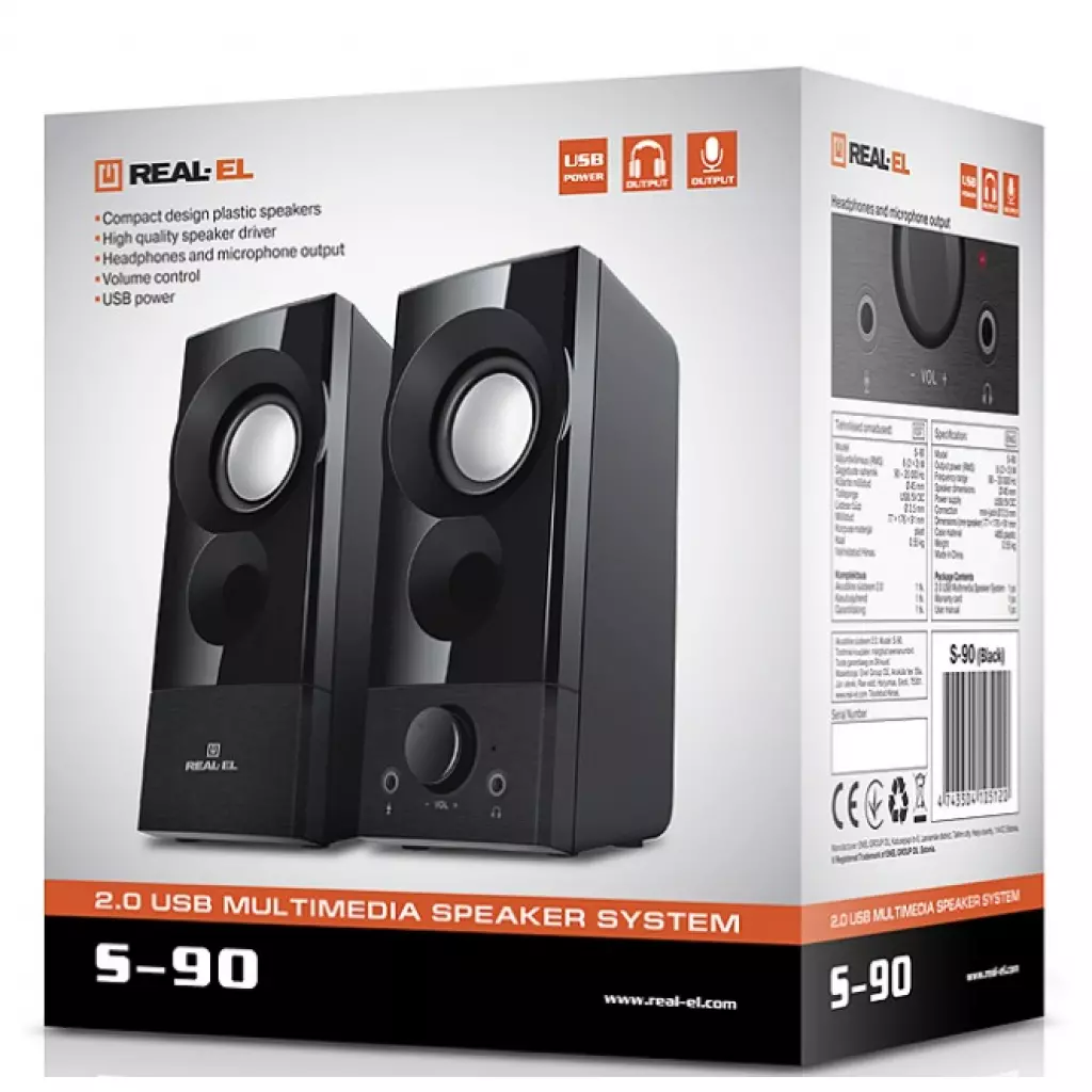 Акустическая система REAL-EL S-90 Black - 8 Акустическая система REAL-EL S-90 Black - 8