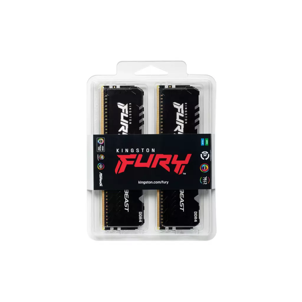 Модуль памяти для компьютера DDR4 16GB (2x8GB) 3600 MHz Fury Beast RGB Kingston Fury (ex.HyperX) (KF436C17BBAK2/16) - 5 Модуль памяти для компьютера DDR4 16GB (2x8GB) 3600 MHz Fury Beast RGB Kingston Fury (ex.HyperX) (KF436C17BBAK2/16) - 5