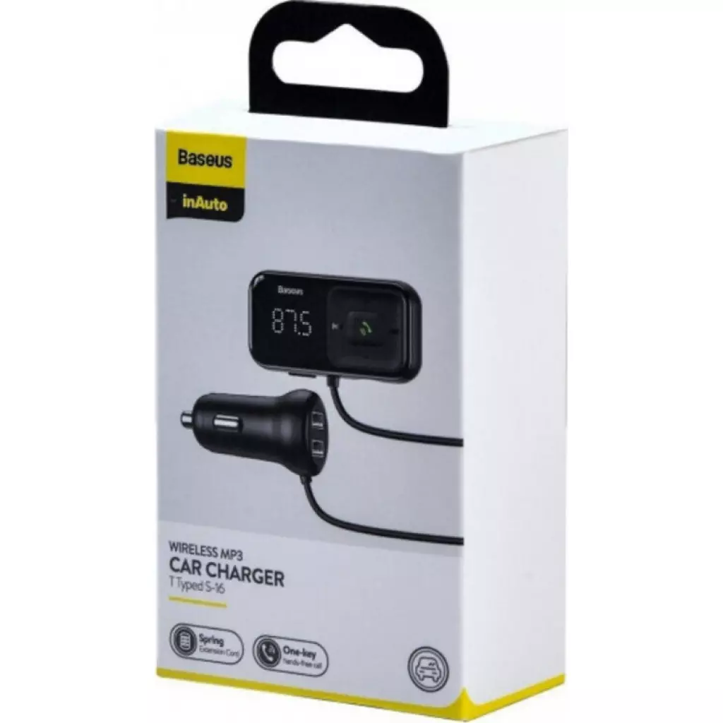 FM модулятор Baseus T typed S-16 MP3 Black (CCTM-E01) - 6 FM модулятор Baseus T typed S-16 MP3 Black (CCTM-E01) - 6
