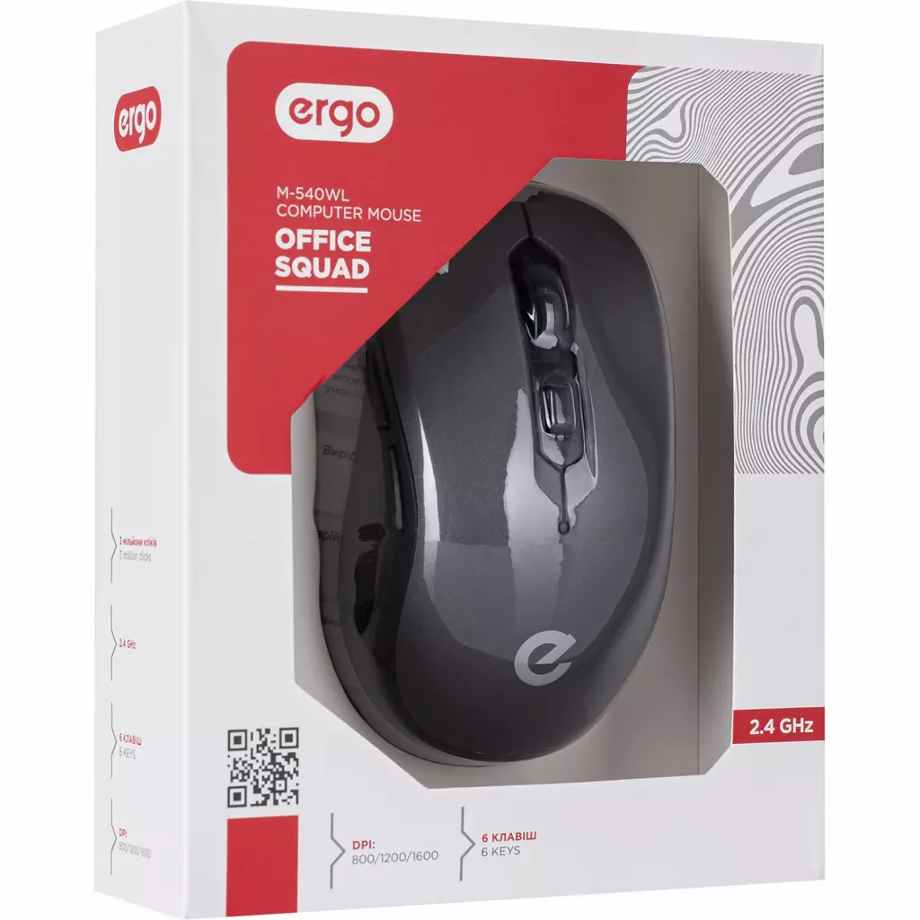 Мышка Ergo M-540WL Dark Grey (M-540WL Wt) - 5 Мышка Ergo M-540WL Dark Grey (M-540WL Wt) - 5