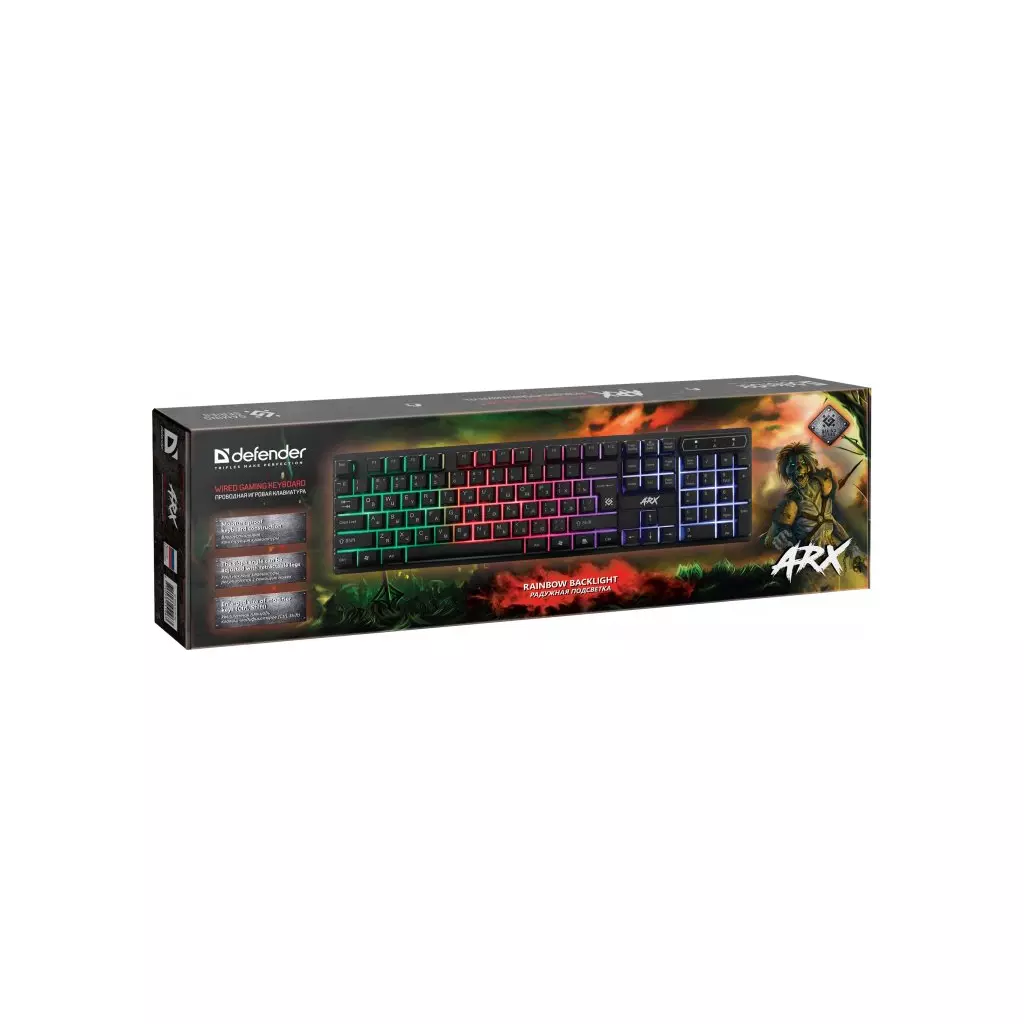 Клавиатура Defender Arx GK-196L Rainbow Black (45196) - 3 Клавиатура Defender Arx GK-196L Rainbow Black (45196) - 3