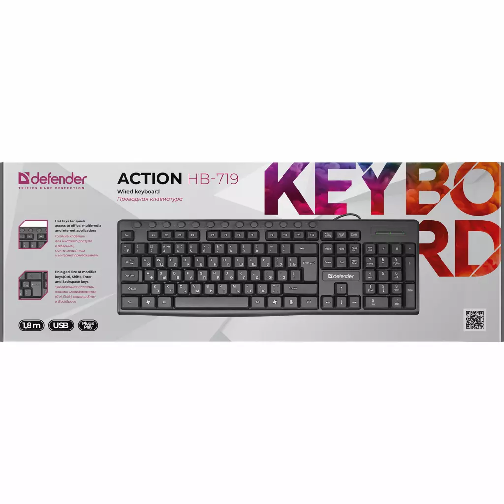 Клавиатура Defender Action HB-719 Black (45719) - 2 Клавиатура Defender Action HB-719 Black (45719) - 2