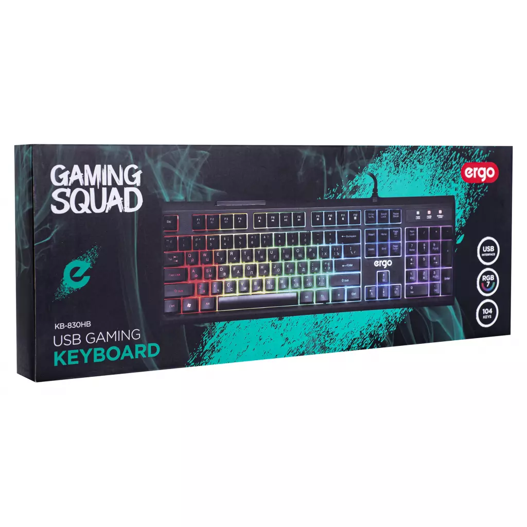 Клавиатура Ergo KB-830 HB Black (KB-830HB) - 3 Клавиатура Ergo KB-830 HB Black (KB-830HB) - 3