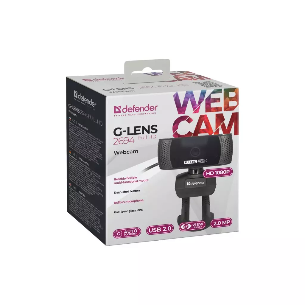 Веб-камера Defender G-lens 2694 Full HD 1080p Black (63194) - 4 Веб-камера Defender G-lens 2694 Full HD 1080p Black (63194) - 4