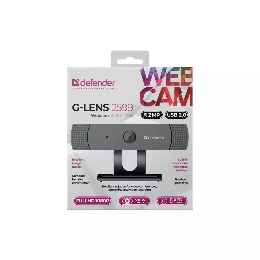 Веб-камера Defender G-lens 2599 Full HD 1080p Black (63199) - 8 Веб-камера Defender G-lens 2599 Full HD 1080p Black (63199) - 8