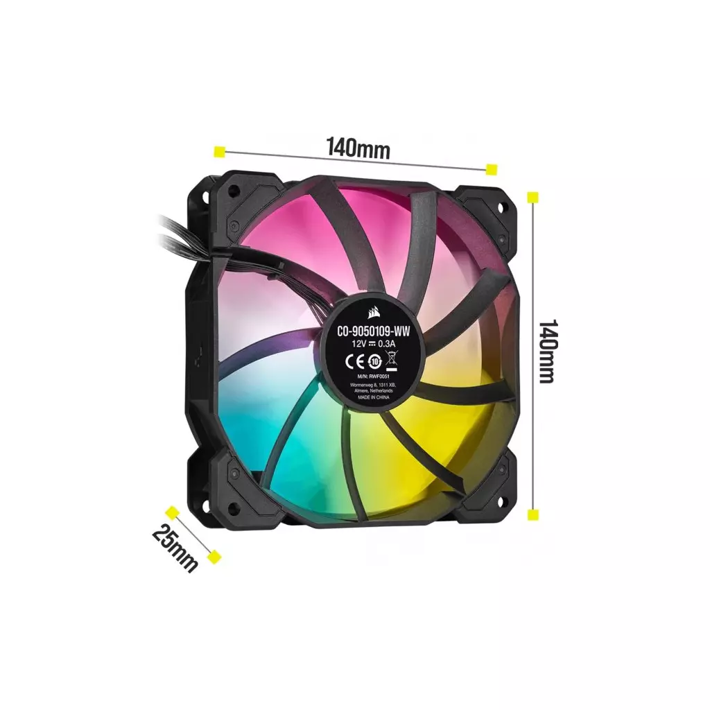 Кулер для корпуса Corsair iCUE SP140 RGB Elite Performance (CO-9050110-WW) - 3 Кулер для корпуса Corsair iCUE SP140 RGB Elite Performance (CO-9050110-WW) - 3