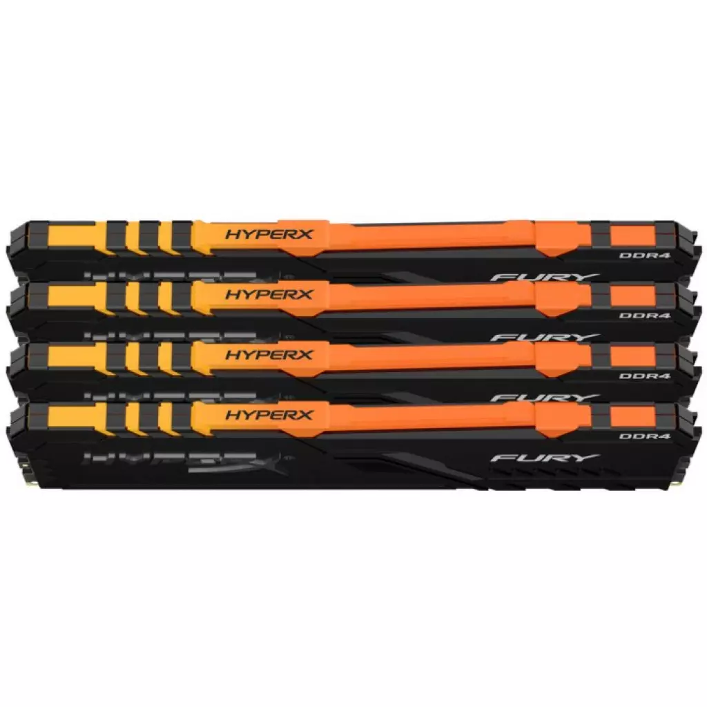 Модуль памяти для компьютера DDR4 64GB (4x16GB) 3200 MHz Fury RGB Black Kingston Fury (ex.HyperX) (HX432C16FB3AK4/64) - 2
