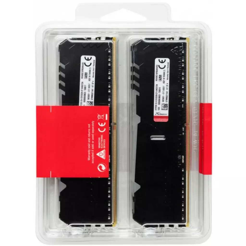 Модуль памяти для компьютера DDR4 64GB (4x16GB) 3200 MHz Fury RGB Black Kingston Fury (ex.HyperX) (HX432C16FB3AK4/64) - 4