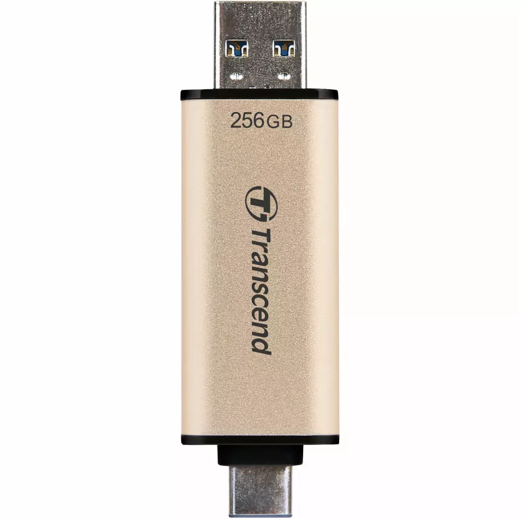 USB флеш накопитель Transcend 256GB JetFlash 930 Gold-Black USB 3.2/Type-C (TS256GJF930C) - 4 USB флеш накопитель Transcend 256GB JetFlash 930 Gold-Black USB 3.2/Type-C (TS256GJF930C) - 4