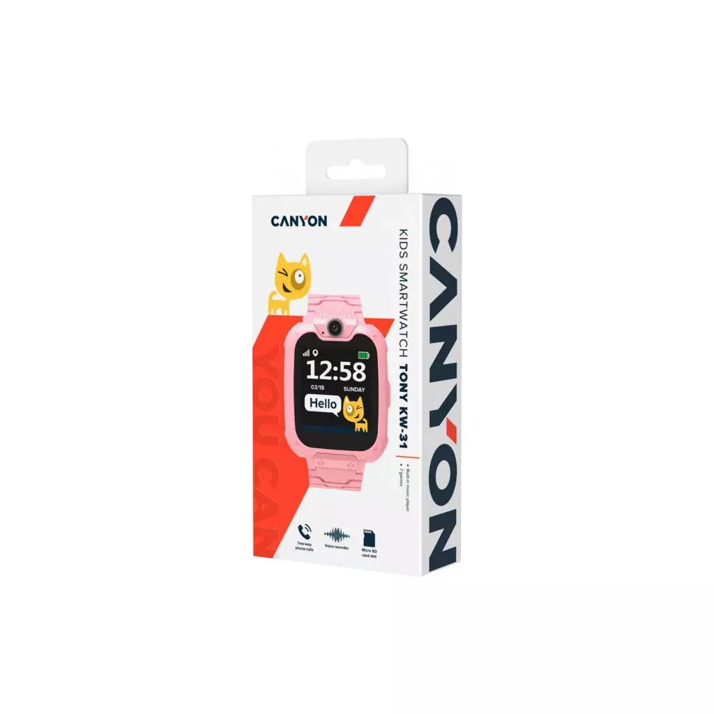 Смарт-часы Canyon CNE-KW31RR Kids smartwatch Tony, Pink (CNE-KW31RR) - 5 Смарт-часы Canyon CNE-KW31RR Kids smartwatch Tony, Pink (CNE-KW31RR) - 5