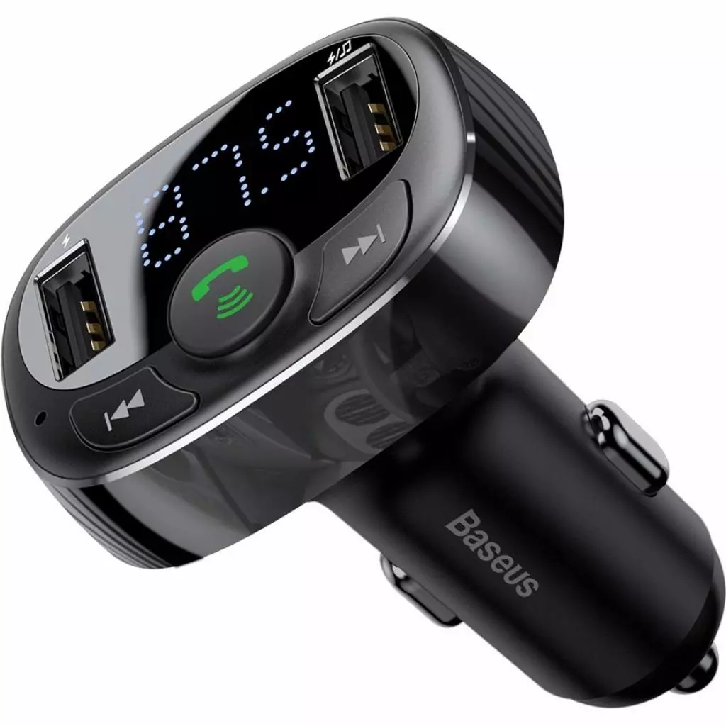 FM модулятор Baseus T-Typed Bluetooth MP3/Charger Black (CCTM-01) - 1 FM модулятор Baseus T-Typed Bluetooth MP3/Charger Black (CCTM-01) - 1