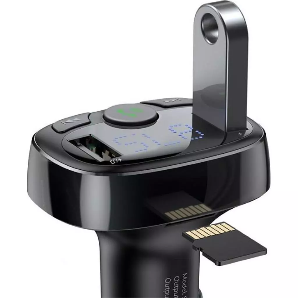 FM модулятор Baseus T-Typed Bluetooth MP3/Charger Black (CCTM-01) - 2 FM модулятор Baseus T-Typed Bluetooth MP3/Charger Black (CCTM-01) - 2