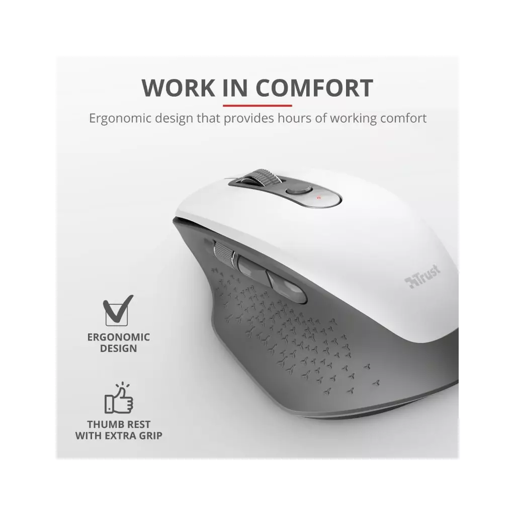 Мышка Trust Ozaa Rechargeable Wireless White (24035) - 6 Мышка Trust Ozaa Rechargeable Wireless White (24035) - 6